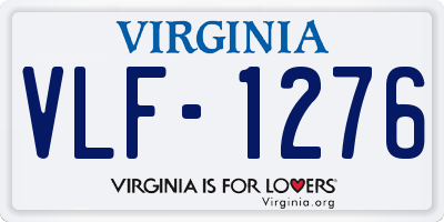 VA license plate VLF1276