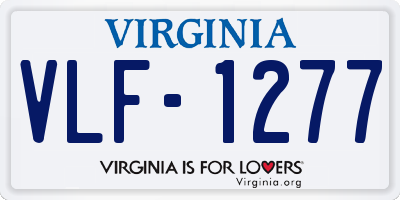 VA license plate VLF1277