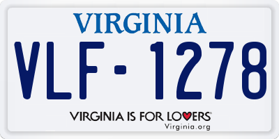 VA license plate VLF1278
