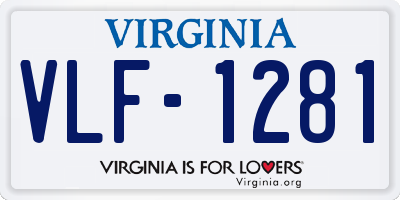 VA license plate VLF1281