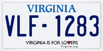 VA license plate VLF1283