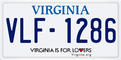 VA license plate VLF1286