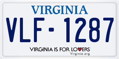 VA license plate VLF1287