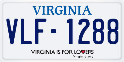 VA license plate VLF1288