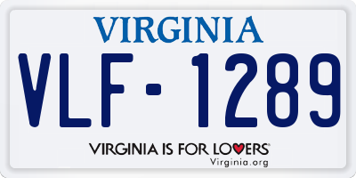 VA license plate VLF1289