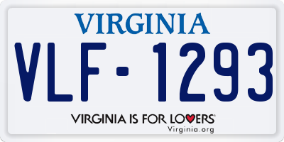 VA license plate VLF1293