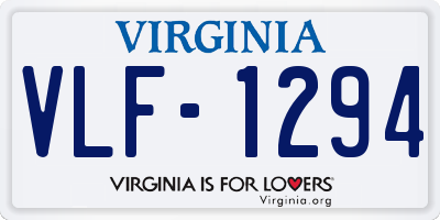 VA license plate VLF1294