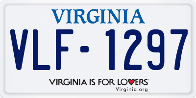 VA license plate VLF1297