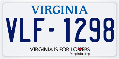 VA license plate VLF1298