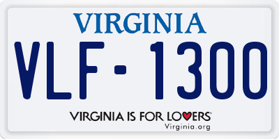 VA license plate VLF1300