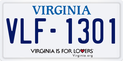 VA license plate VLF1301