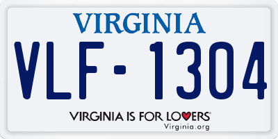 VA license plate VLF1304