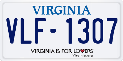VA license plate VLF1307