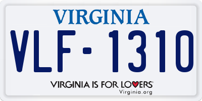 VA license plate VLF1310