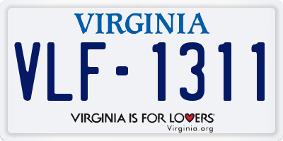 VA license plate VLF1311