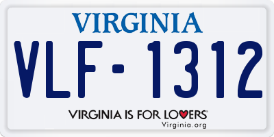 VA license plate VLF1312