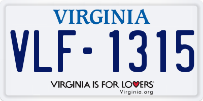 VA license plate VLF1315
