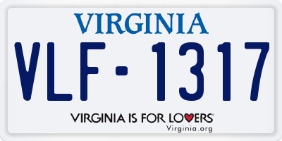 VA license plate VLF1317
