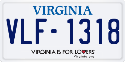 VA license plate VLF1318