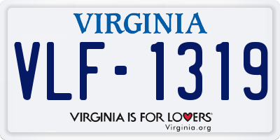 VA license plate VLF1319