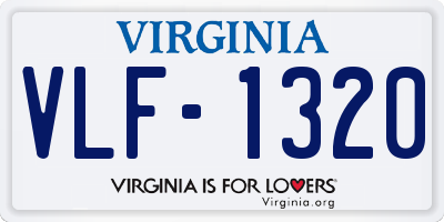VA license plate VLF1320