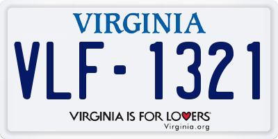 VA license plate VLF1321