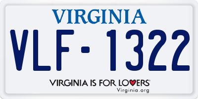 VA license plate VLF1322