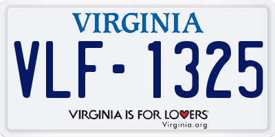 VA license plate VLF1325
