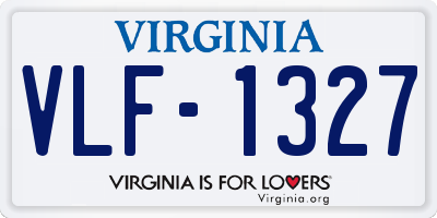 VA license plate VLF1327