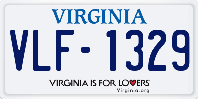 VA license plate VLF1329