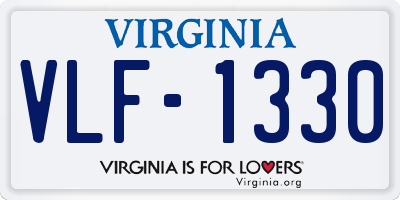 VA license plate VLF1330
