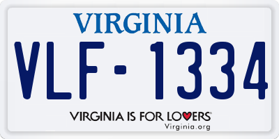 VA license plate VLF1334