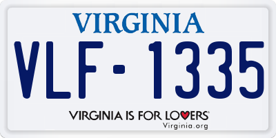VA license plate VLF1335