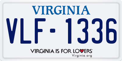VA license plate VLF1336