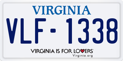 VA license plate VLF1338