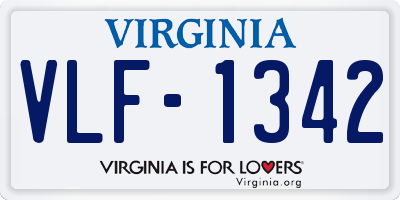 VA license plate VLF1342