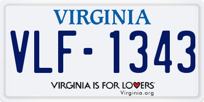 VA license plate VLF1343