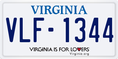 VA license plate VLF1344