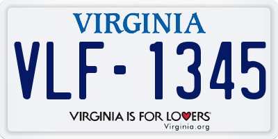 VA license plate VLF1345