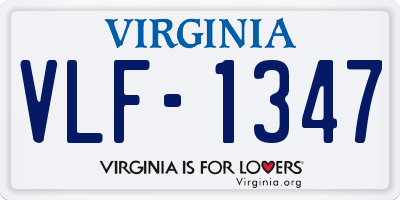 VA license plate VLF1347