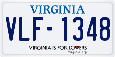 VA license plate VLF1348