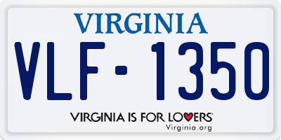 VA license plate VLF1350