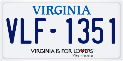 VA license plate VLF1351