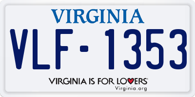 VA license plate VLF1353
