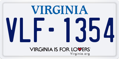 VA license plate VLF1354