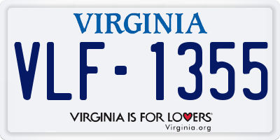 VA license plate VLF1355