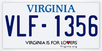 VA license plate VLF1356