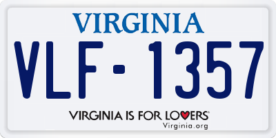 VA license plate VLF1357