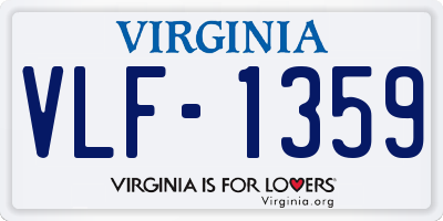 VA license plate VLF1359