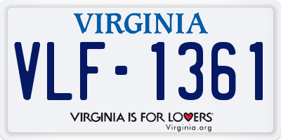 VA license plate VLF1361